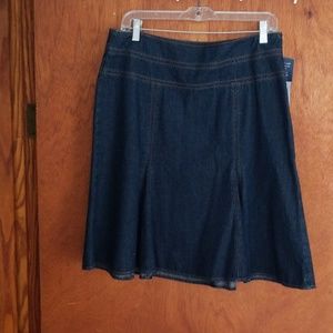 Never worn Chaps denim skirt  flare hem.  Size 8